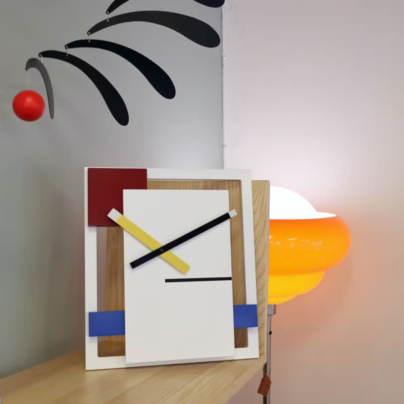 美國 MoMA 荷蘭風格派掛鐘 De Stijl Clock 創意藝術設計時鐘禮物