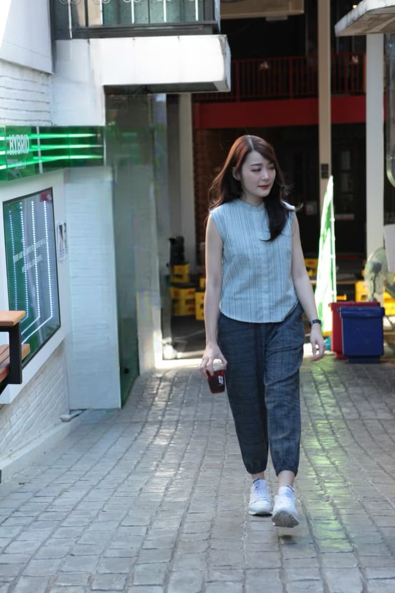 Jinny Long jump Pants cotton blue indigo cotton