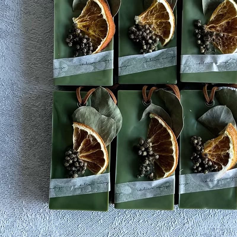 fragrance bouquet sachet green