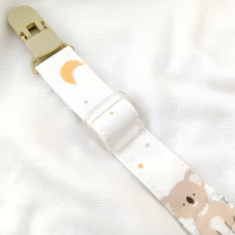 星月無尾熊。可調長度手工奶嘴鏈(香草奶嘴一般奶嘴適用
