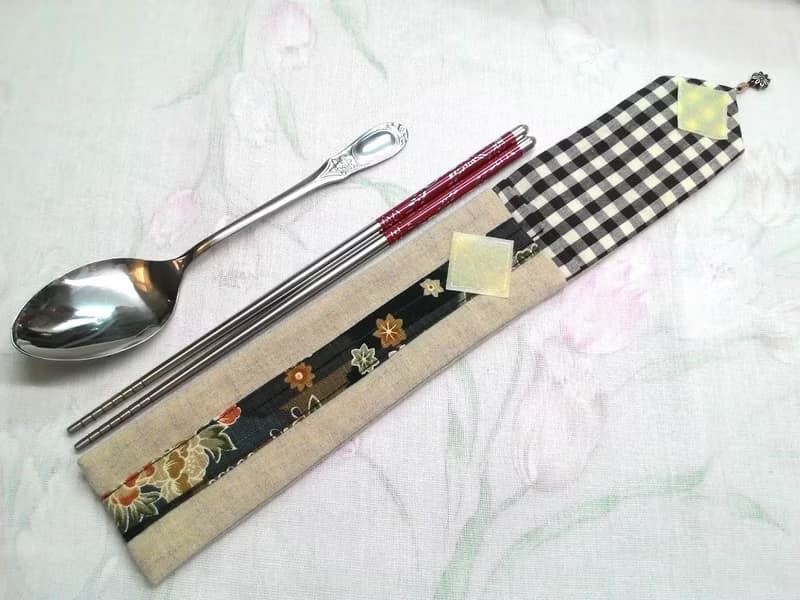 餐具組隨身收納袋 筷套F02-021~獨特設計手工縫製