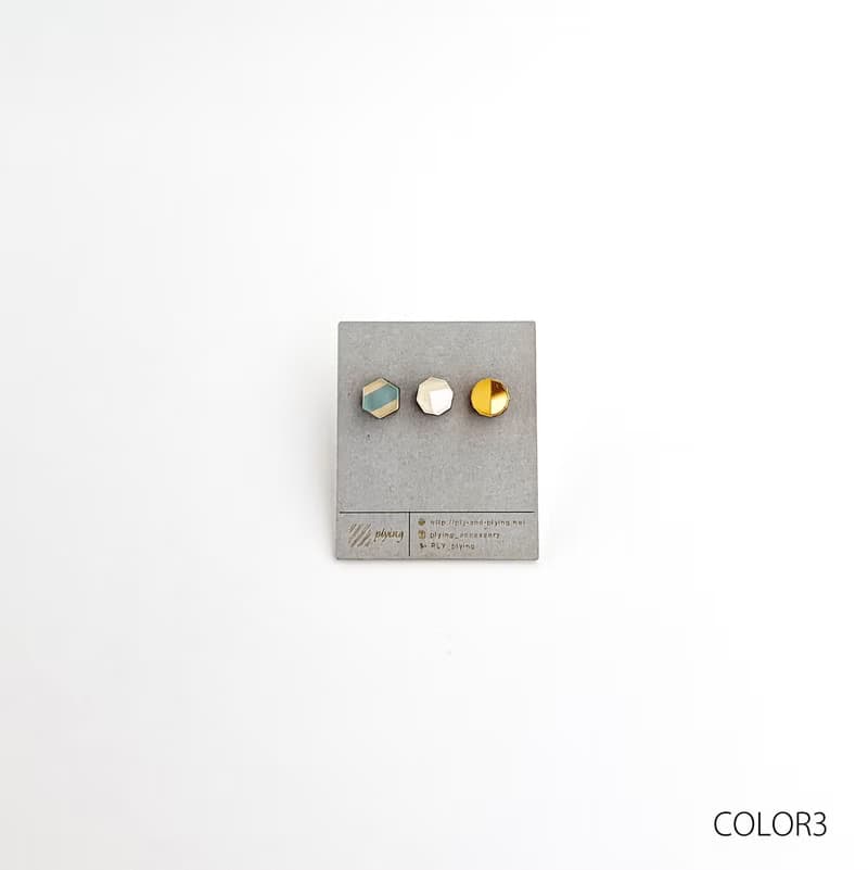 カラフルパターンイヤリング　３pieces
