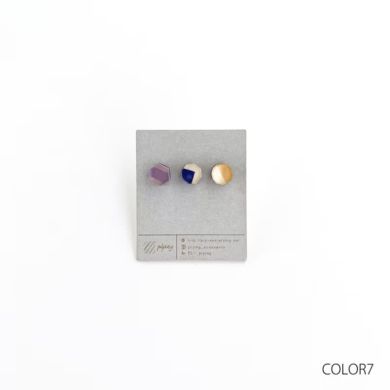 カラフルパターンイヤリング　３pieces