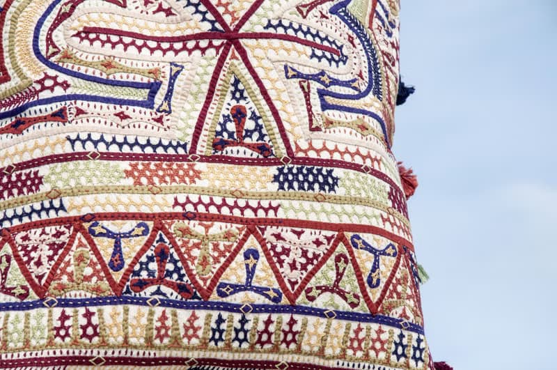 手工刺繡側背包 民族風包  波西米亞肩背包 boro刺繡包-草原風景