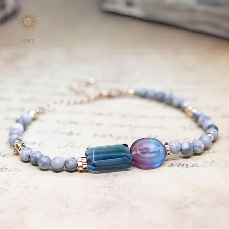 【席勒的眼睛/Schiele's Eyes】平穩情緒手工切割藍晶石細鍊 |