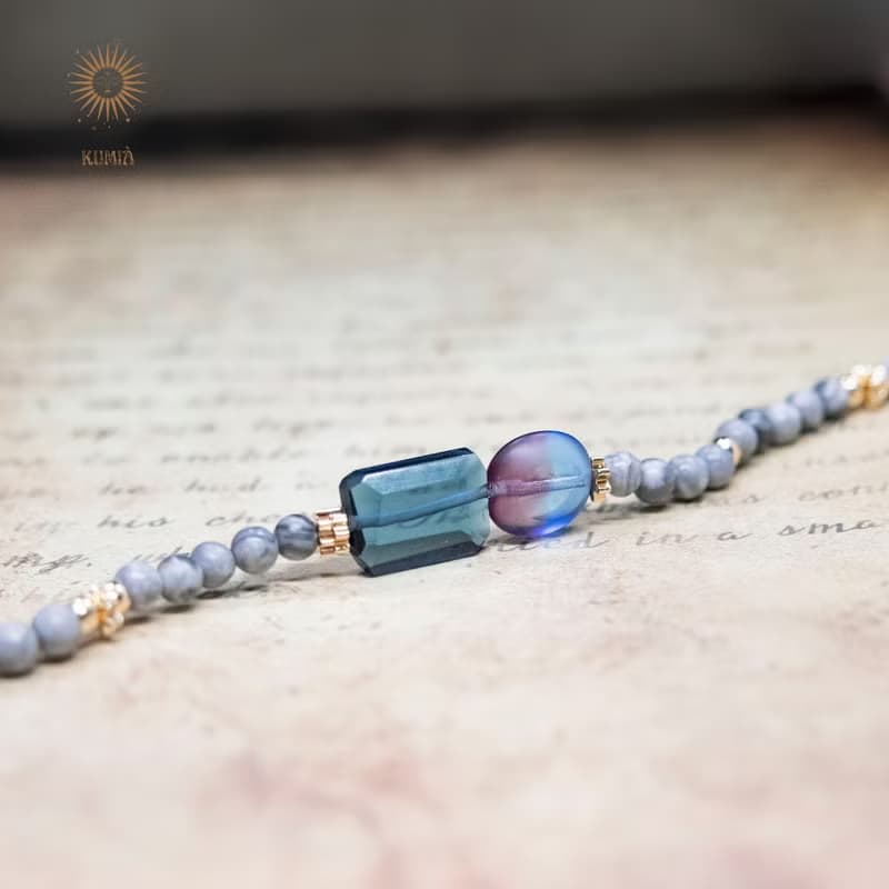 【席勒的眼睛/Schiele's Eyes】平穩情緒手工切割藍晶石細鍊 |