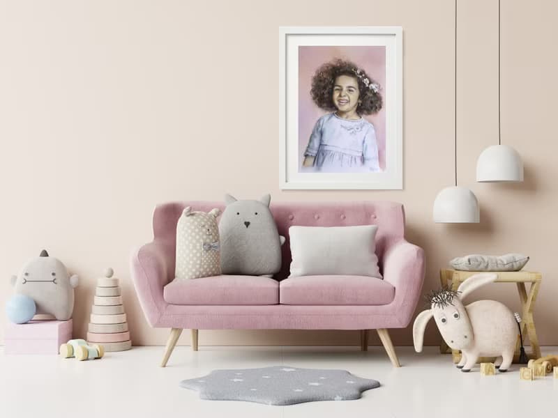 Custom original watercolor portrait painting by artist Irina Zhunaeva