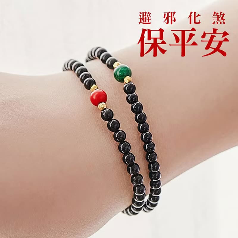 吸收負能量天然黑曜石極細氣質手鍊(含開光)轉運開運、守護愛情