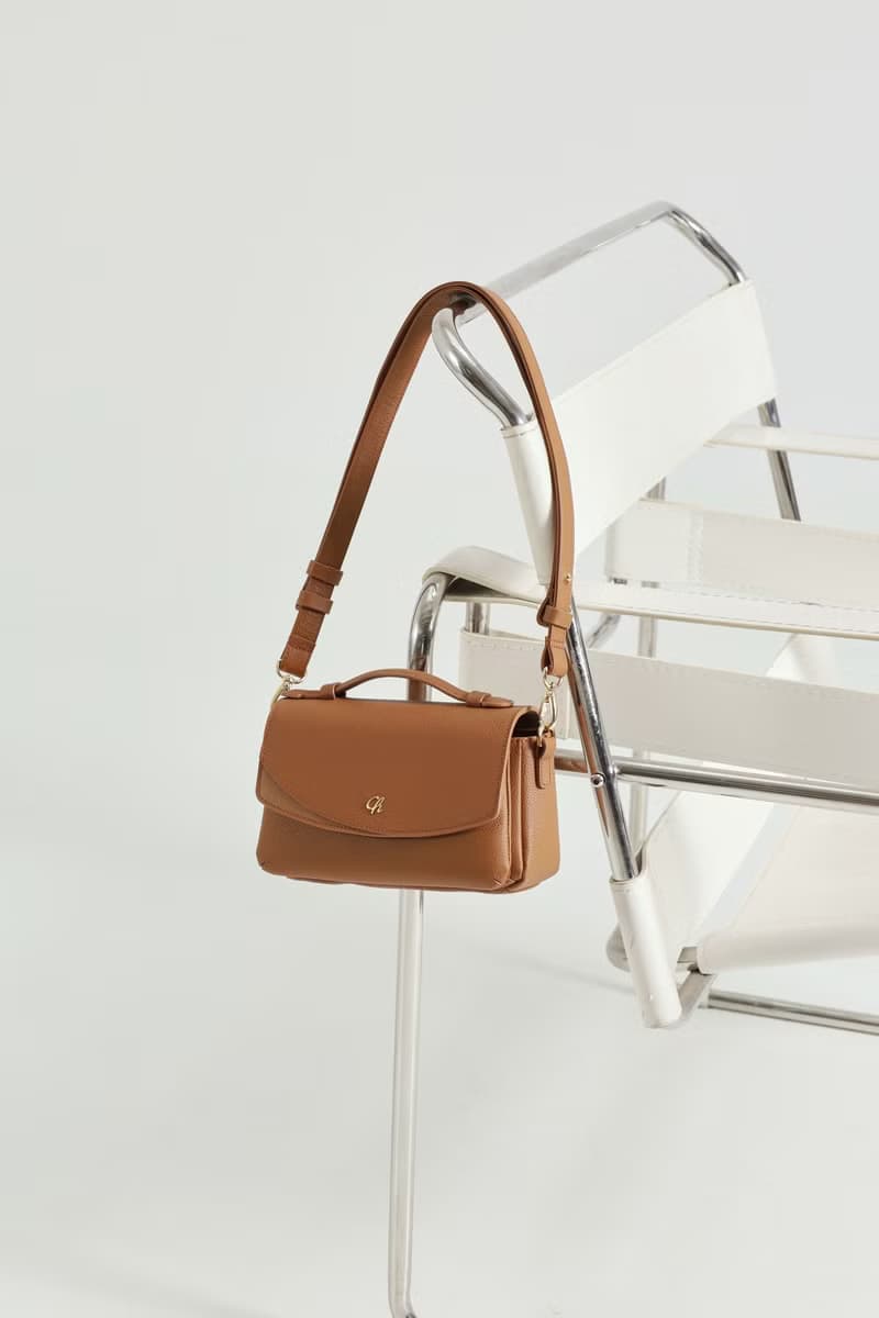 Megan (Tan):  Crossbody bag, Cow leather, Brown, Light weight, Mini bag