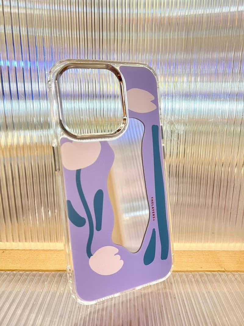 iPhone 16| 粉紫色玫瑰Blossom鏡面手機殼 | 幾何植物花朵圖案