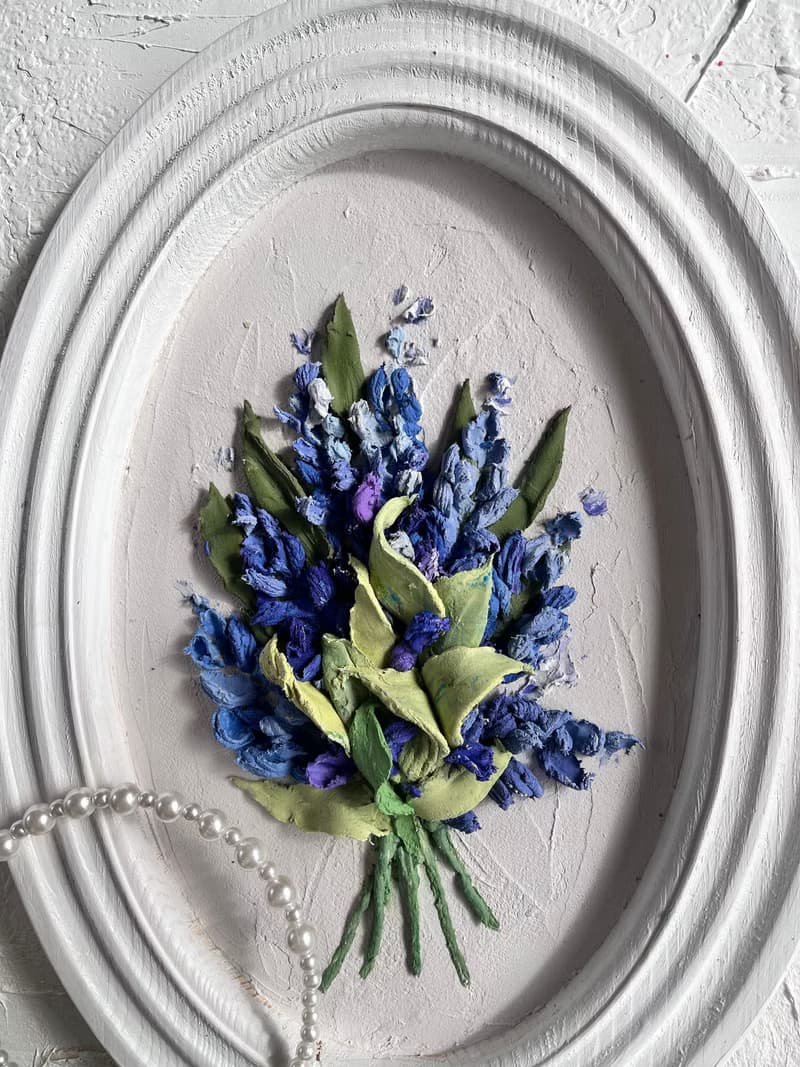 Lilac painting Flowers sculpture painting 3d painting