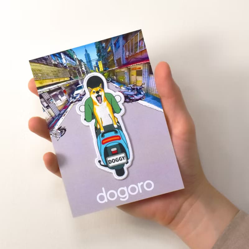 【刺繡別針】Dogoro狗狗坐機車|手作|文創|背包別針