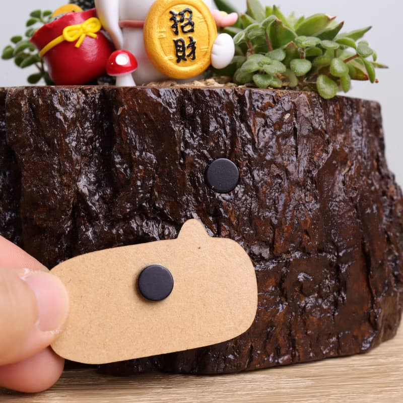 招財貓 多肉植物盆栽(附字牌) 手作公仔 | 開幕禮物 開運招財