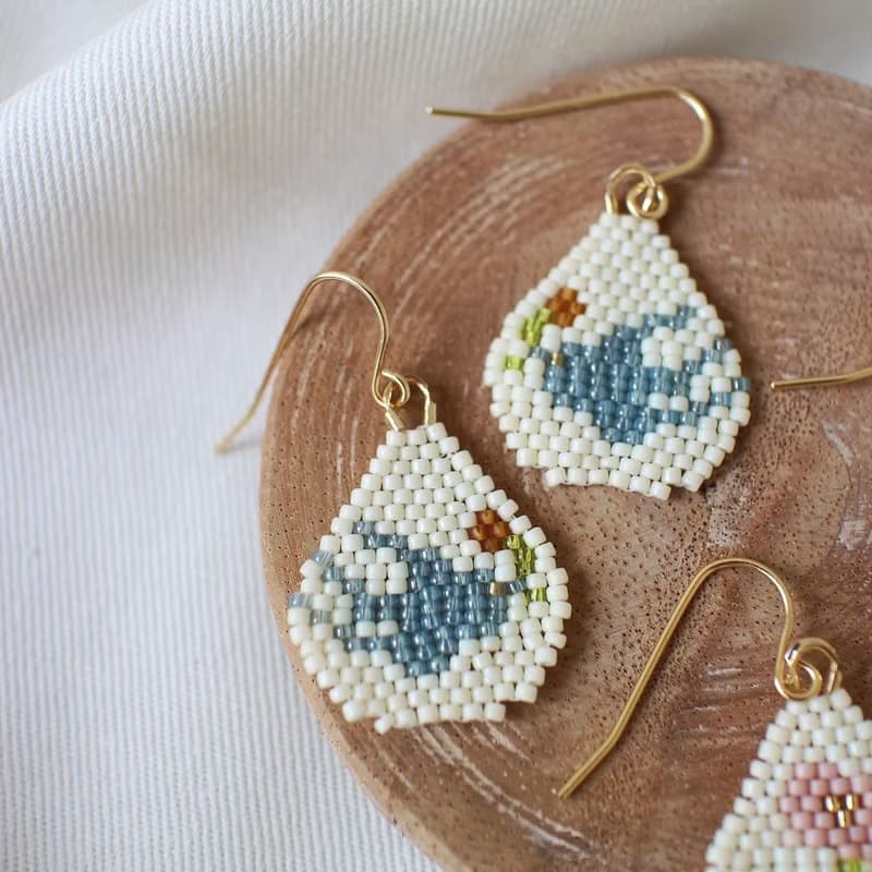 串珠耳飾_水滴/青鳥/beading earing