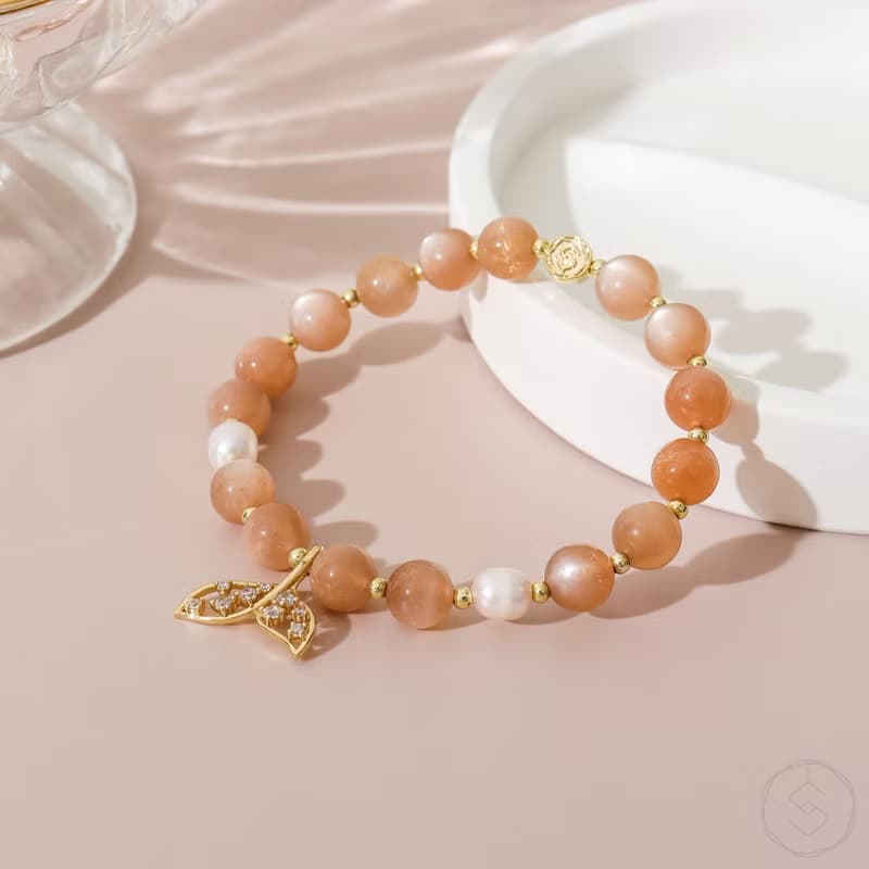 (自信+人緣) 海寧芙 | 太陽石 珍珠 | 天然水晶手鍊