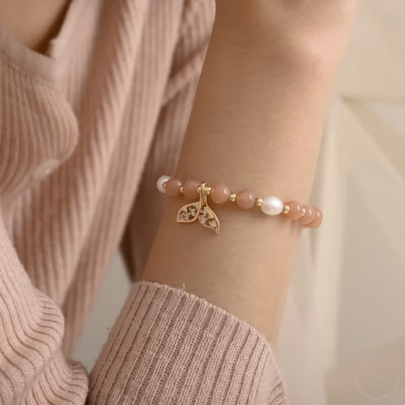 (自信+人緣) 海寧芙 | 太陽石 珍珠 | 天然水晶手鍊