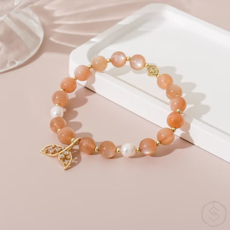 (自信+人緣) 海寧芙 | 太陽石 珍珠 | 天然水晶手鍊