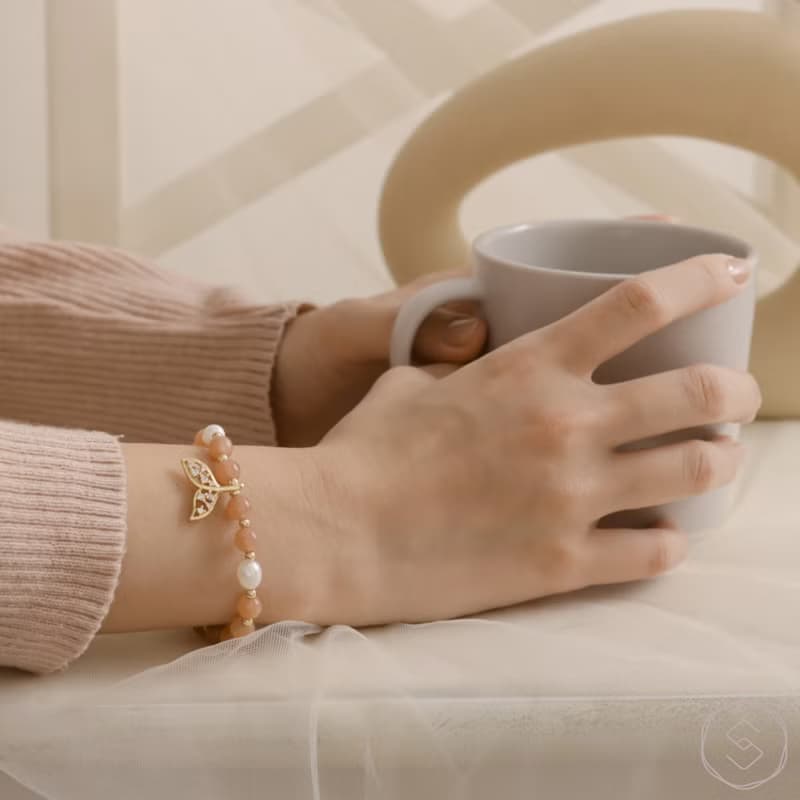 (自信+人緣) 海寧芙 | 太陽石 珍珠 | 天然水晶手鍊