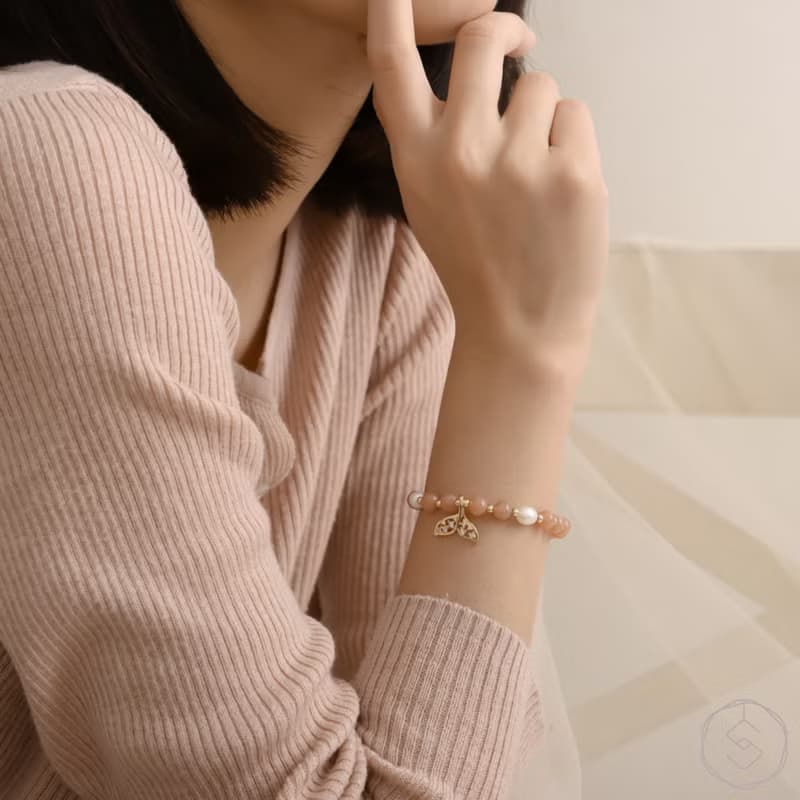 (自信+人緣) 海寧芙 | 太陽石 珍珠 | 天然水晶手鍊