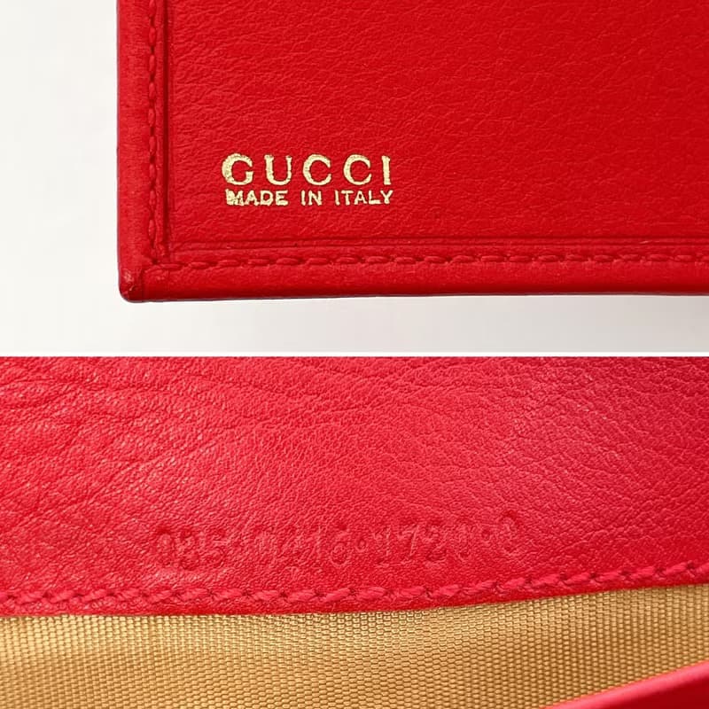【日本直送 中古美品】グッチ GUCCI 長財布 二つ折り財布 がま口 035・6416・1720・0 ホースシュー レザー レッド ゴールド金具 ヴィンテージ