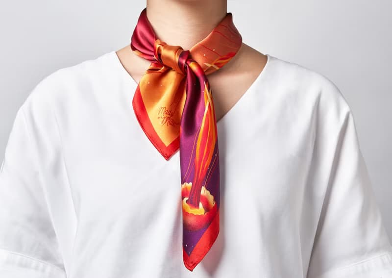 Ocean Silk Satin Scarf (Jellyfish), Pure Silk Satin, Square Scarf