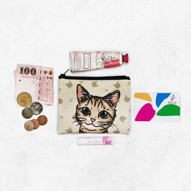 長毛吉娃娃 黑白/黃白/白/巧克力 蝴蝶犬  簡單收納零錢包