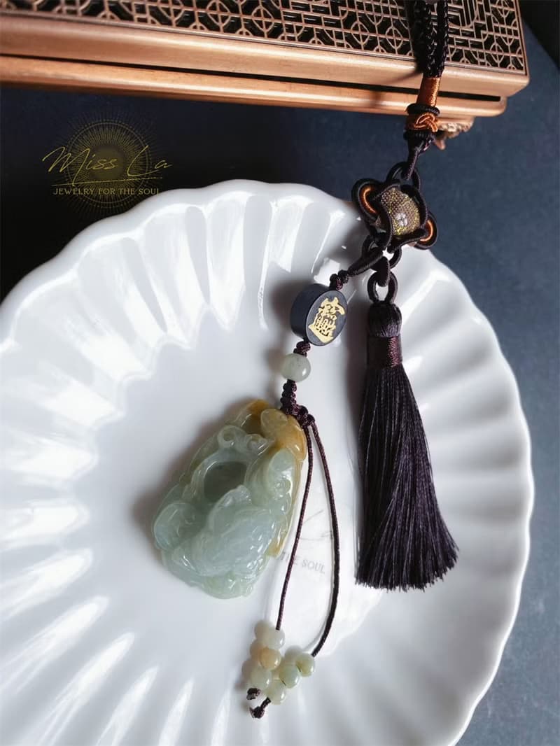天然緬甸玉 翡翠 翹色巧雕 黃翡玉質細膩 如意 三腳金蟾 包掛