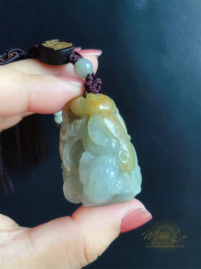 天然緬甸玉 翡翠 翹色巧雕 黃翡玉質細膩 如意 三腳金蟾 包掛