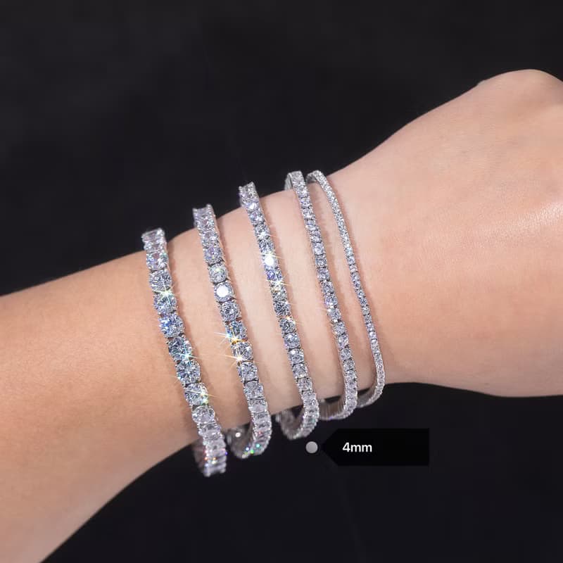 Wbj 4mm網球手鏈 滿鑽手鍊 手環