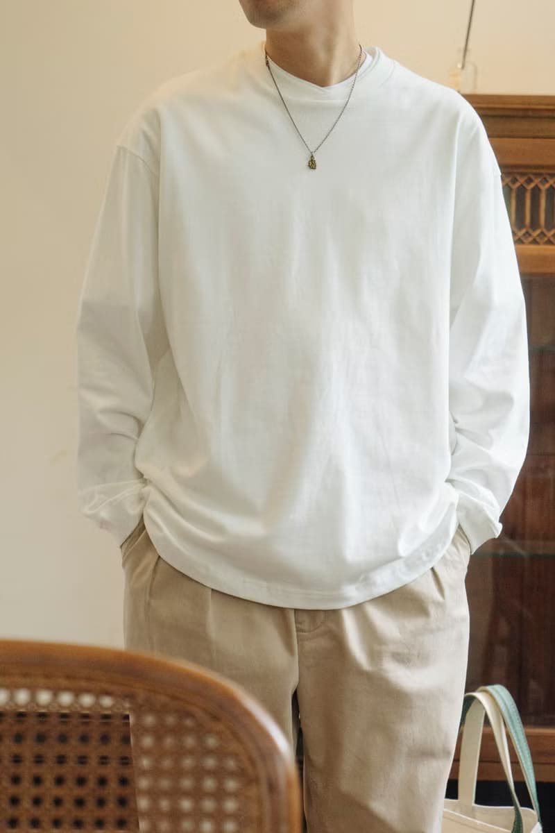 T-SHIRT 雙層V領秋冬季基本款長袖TEE恤 超舒適面料寬鬆質感設計