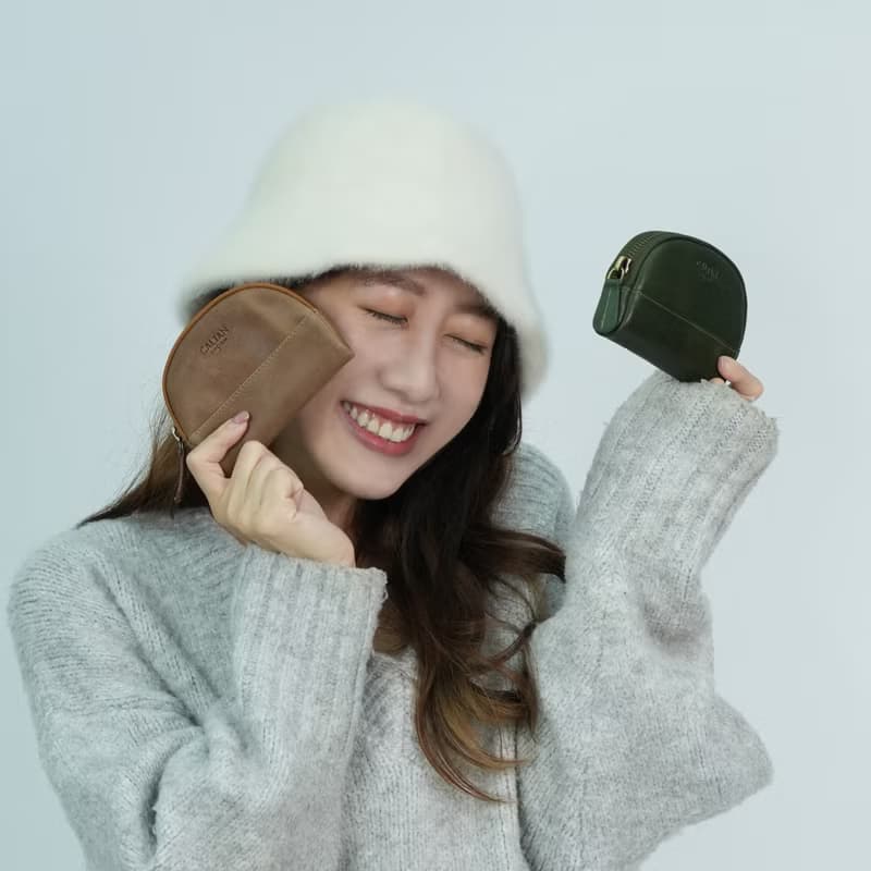 【24hr快速出貨】真皮軟式半圓零錢包-075074_三色 小收納包