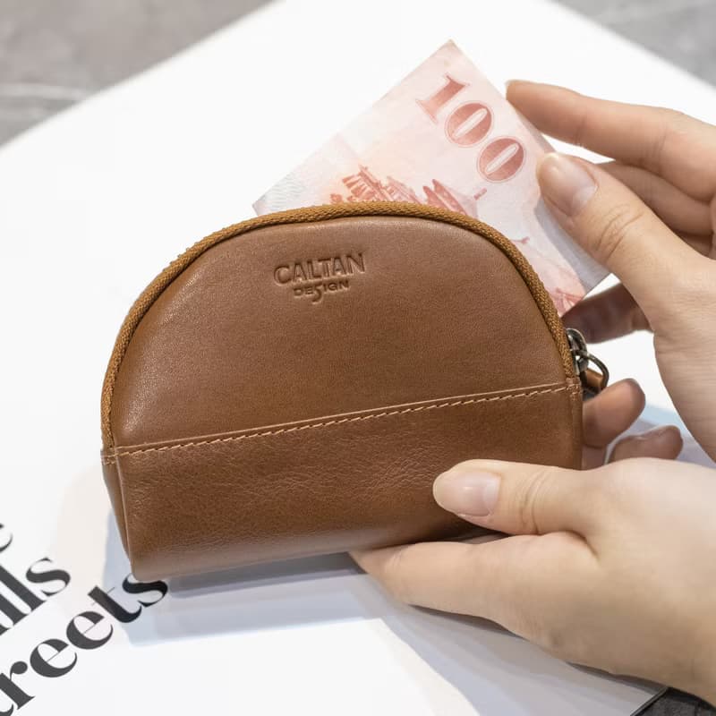 【24hr快速出貨】真皮軟式半圓零錢包-075074_三色 小收納包