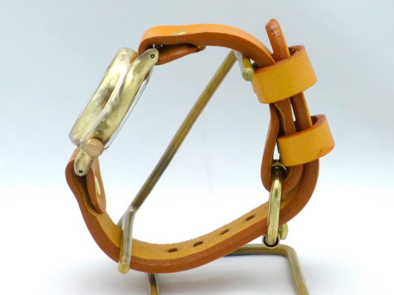 手作り腕時計  On Time-B  OR(オレンジ)文字盤 Mens Brass (214B OR)