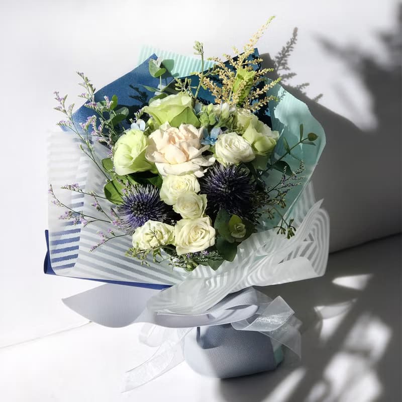 透明感紫薊鮮花花束 | 畢業 生日首選 | 台北可自取