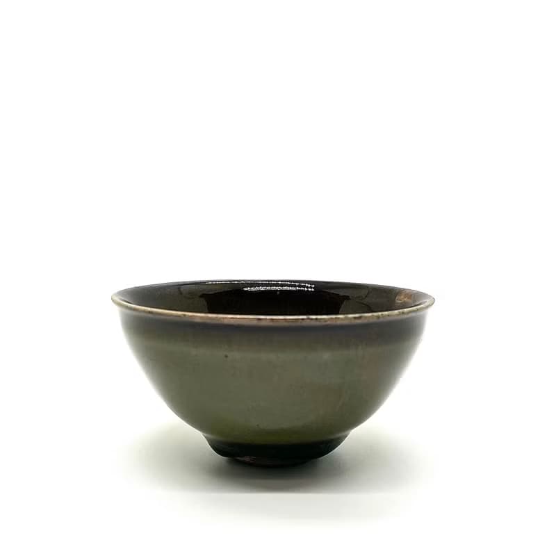 手作柴燒 墨玉茶碗 Jade002