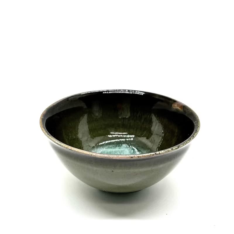 手作柴燒 墨玉茶碗 Jade002