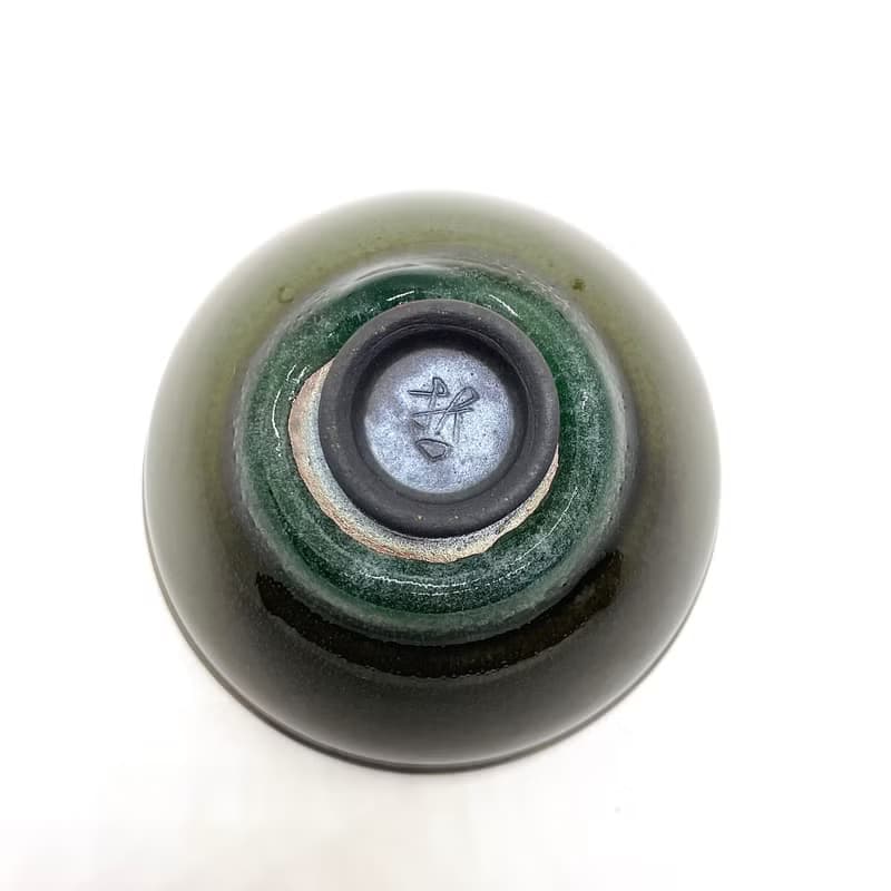 手作柴燒 墨玉茶碗 Jade002