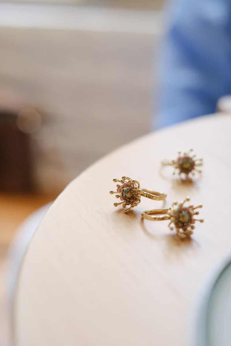 叢花耳骨夾 黃銅厚鍍18K金  施華洛世奇 SWAROVSKI 水晶珍珠