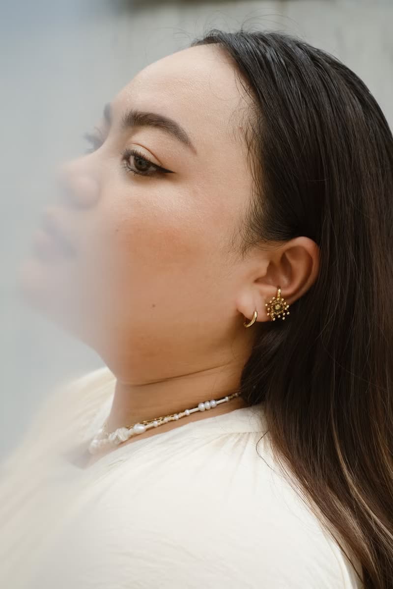 叢花耳骨夾 黃銅厚鍍18K金  施華洛世奇 SWAROVSKI 水晶珍珠