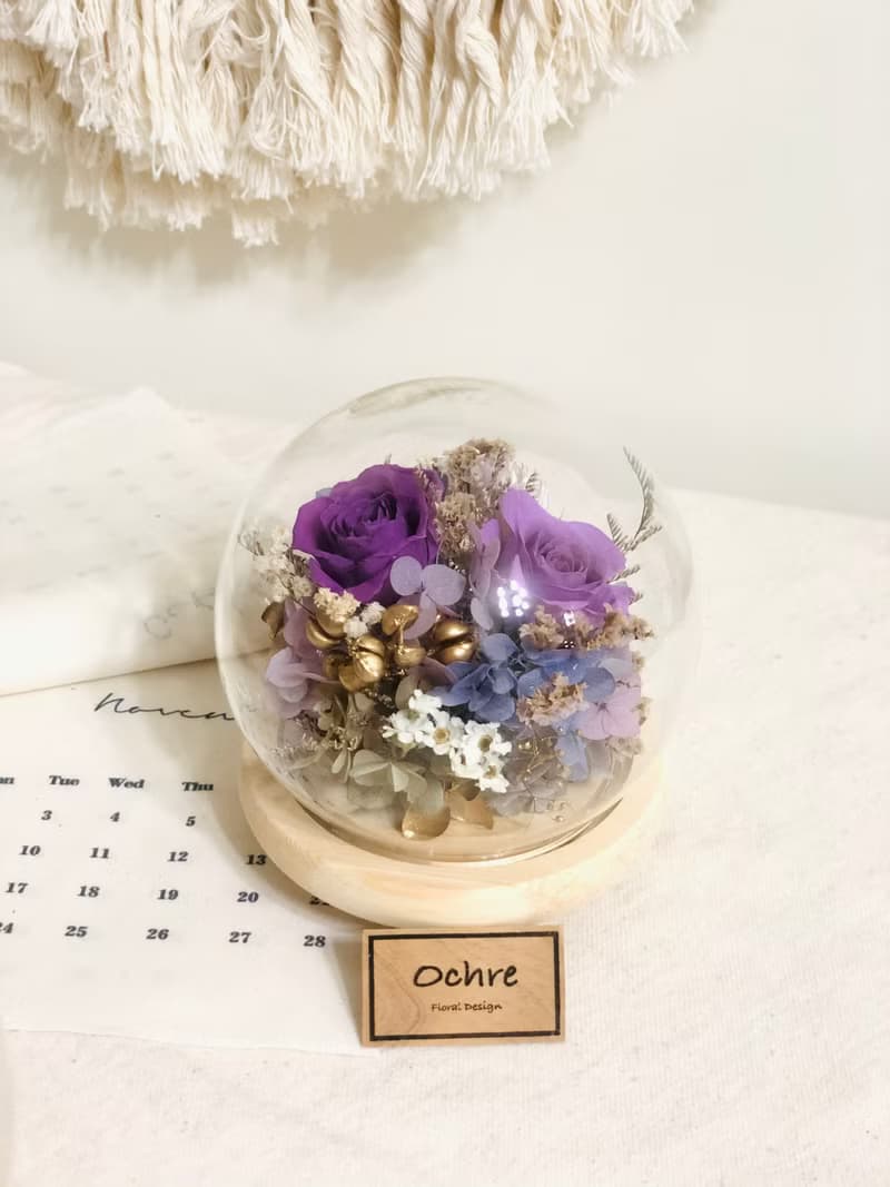 Ochre 各色系夢幻永生玫瑰玻璃燈球-小