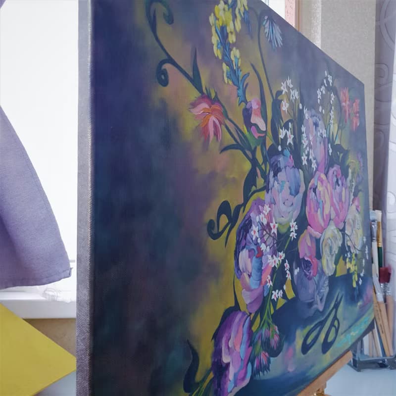 Peony Painting Bouquet Art Still Life Artwork Large Wall Art Canvas Oil Painting