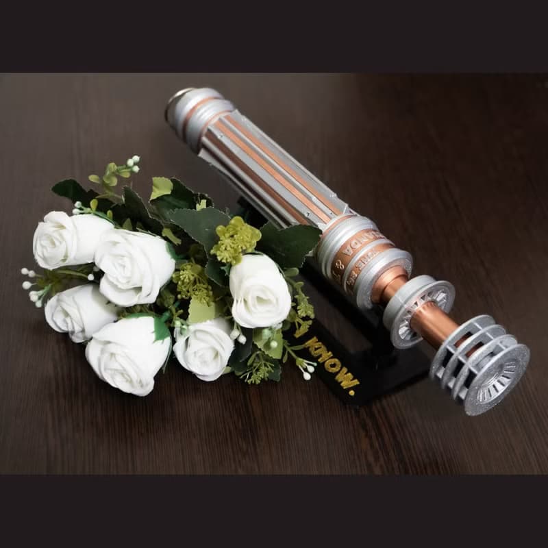 Wedding bouquet holder inspired by Leia's lightsaber hilt