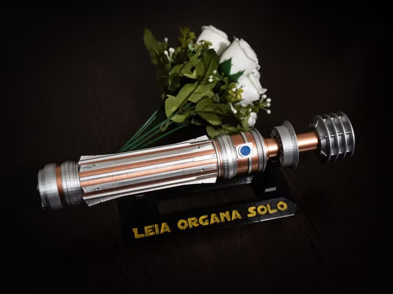 Wedding bouquet holder inspired by Leia's lightsaber hilt