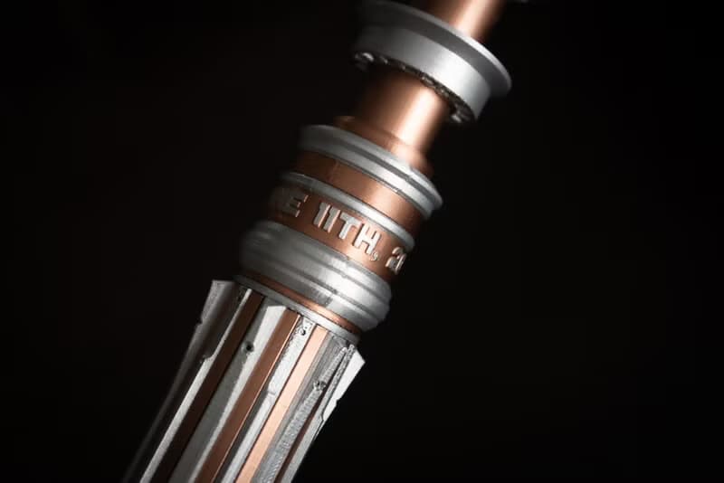 Wedding bouquet holder inspired by Leia's lightsaber hilt