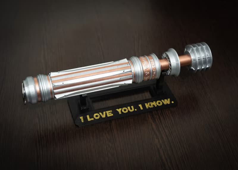 Wedding bouquet holder inspired by Leia's lightsaber hilt