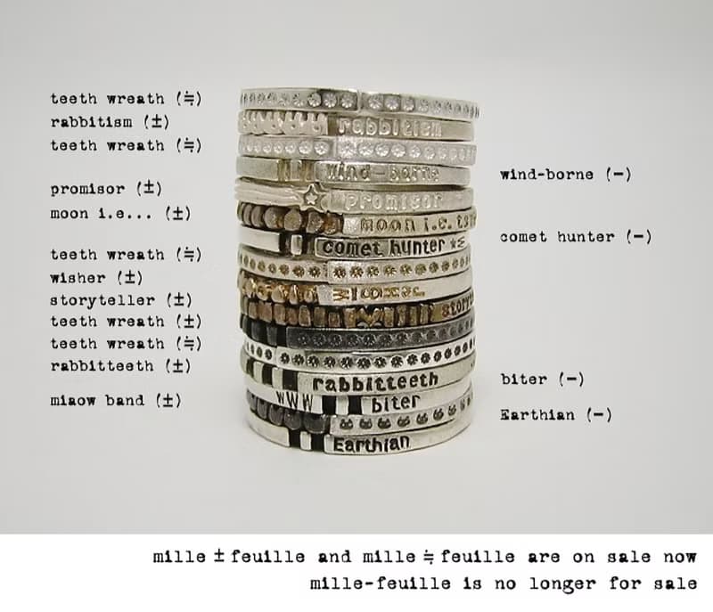 mille+-feuille and mille=feuille ( リング11個の価格 ) 指輪 刻印 重ね付け スターリングシルバー 925 月 星 兎 猫
