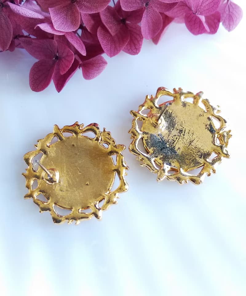 Vintage Jewelry 西洋古董飾品 景泰藍 星月 針式耳環
