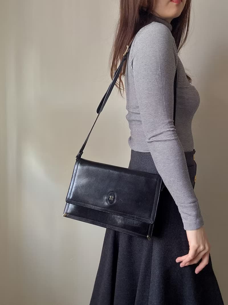中古正品 Bally 牛皮 真皮包 風琴包 斜背包