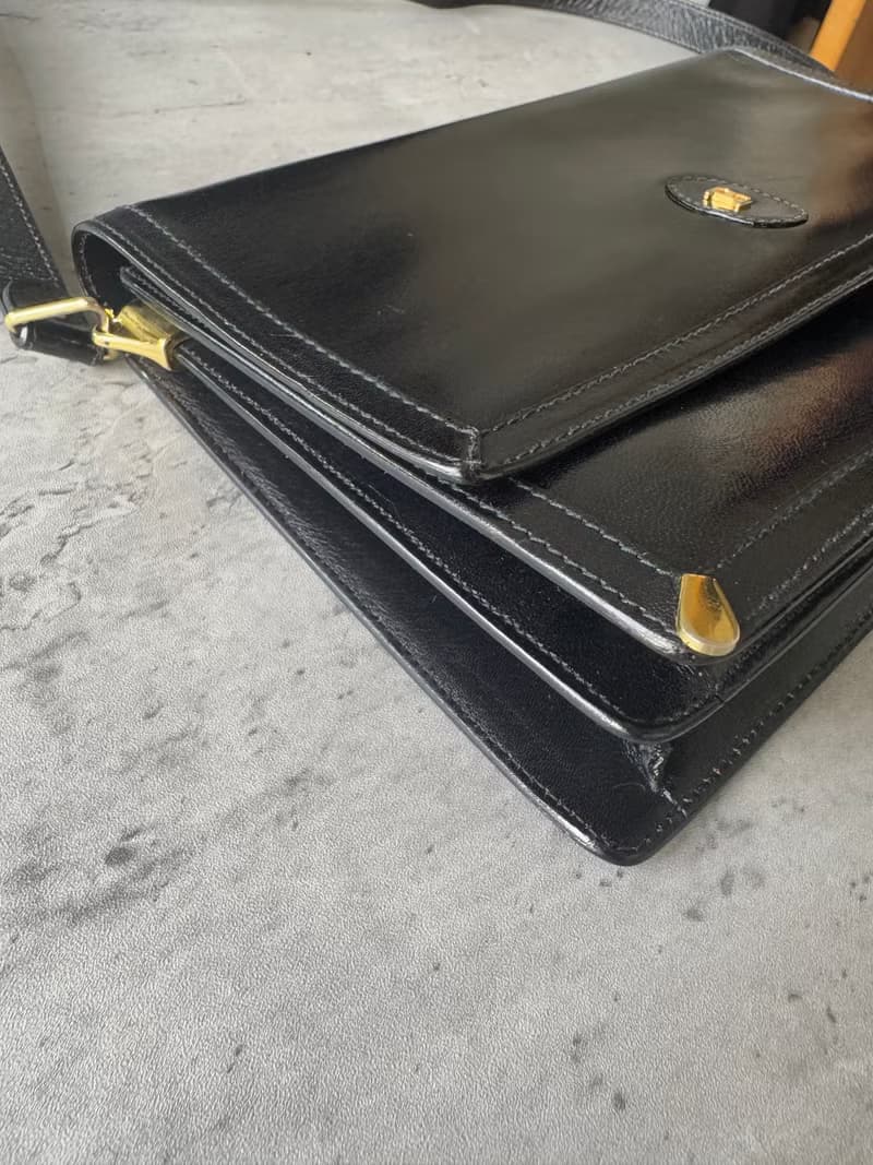 中古正品 Bally 牛皮 真皮包 風琴包 斜背包
