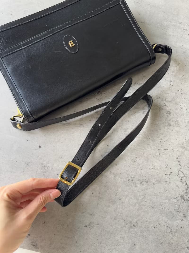 中古正品 Bally 牛皮 真皮包 風琴包 斜背包